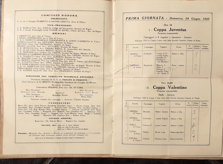 Regate Nazionali e Match Italia - Francia - Torino 1925