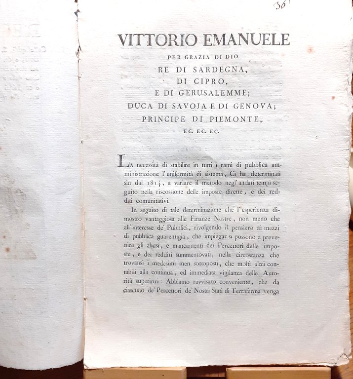 Regie Patenti - Riscossione Imposte dirette 1817