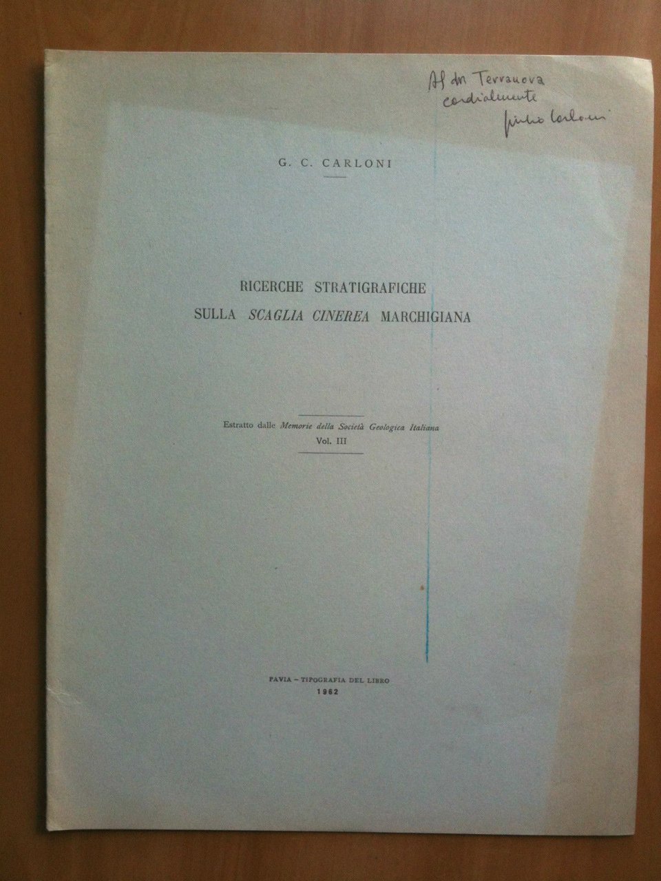 Ricerche stratigrafiche sulla scaglia cinerea marchigiana 1962