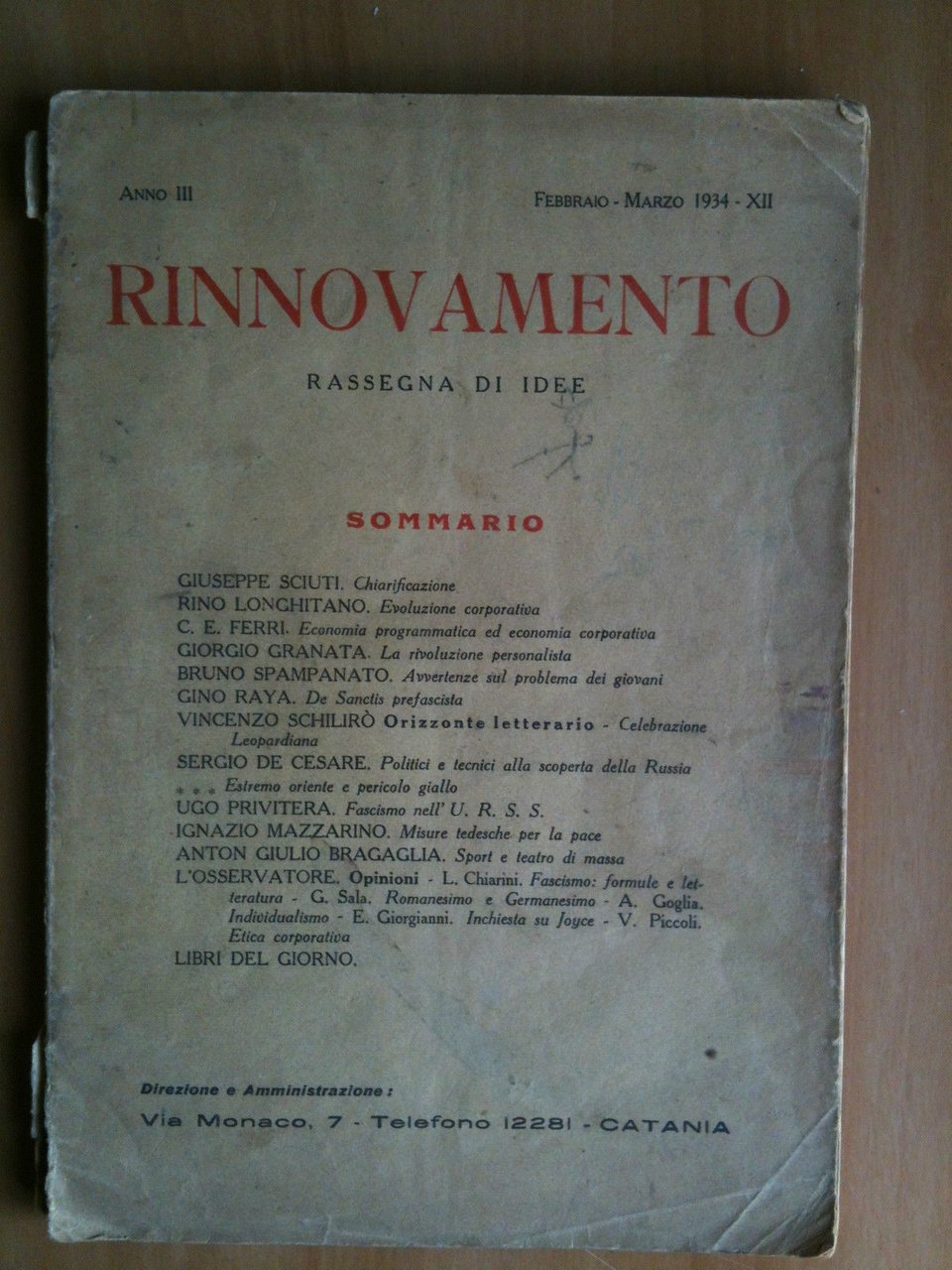 Rinnovamento Anno III Febbraio-Marzo 1934 - XII