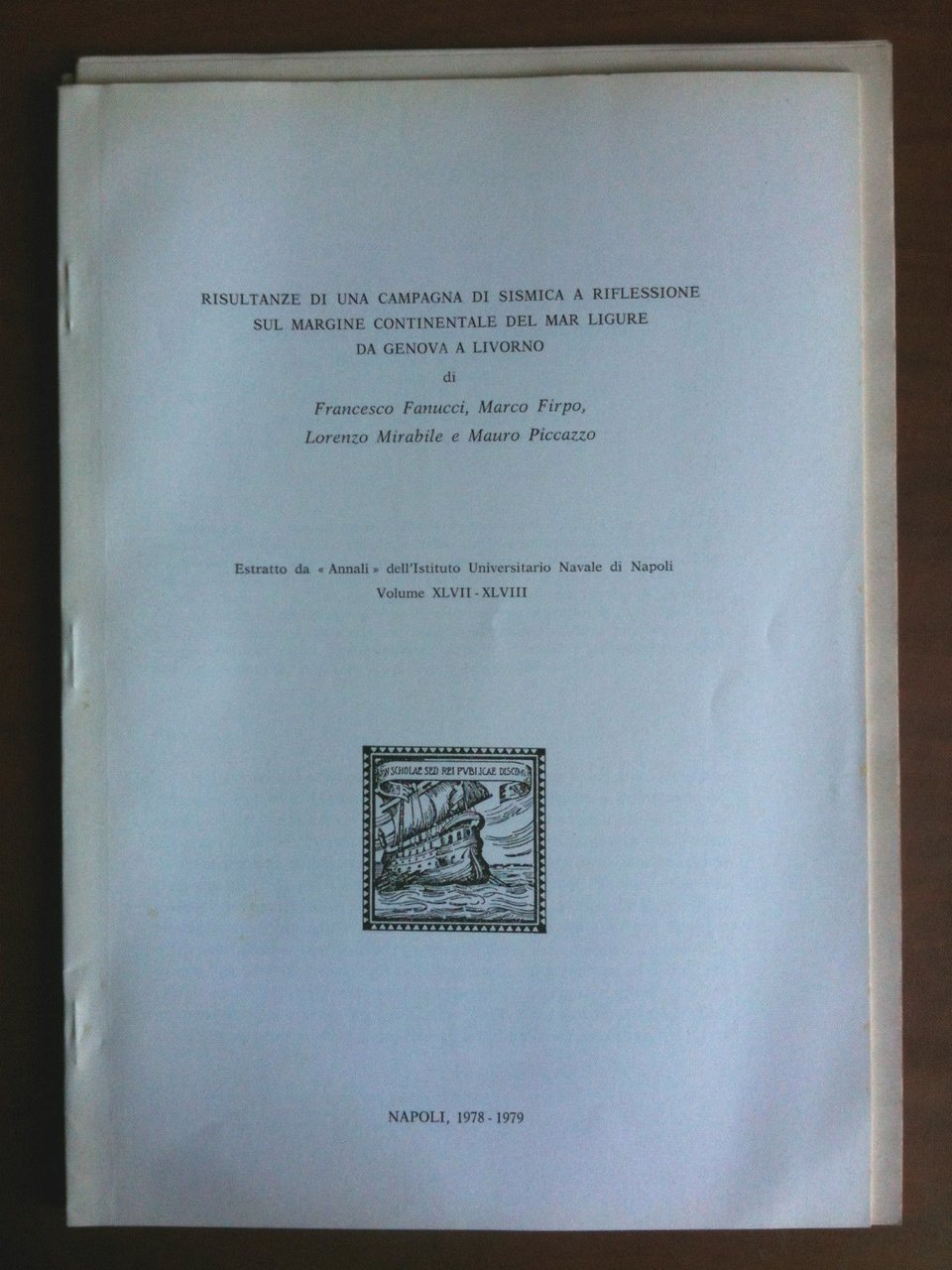 Risultanze campagna di sismica riflessione margine continentale mar Ligure 1978