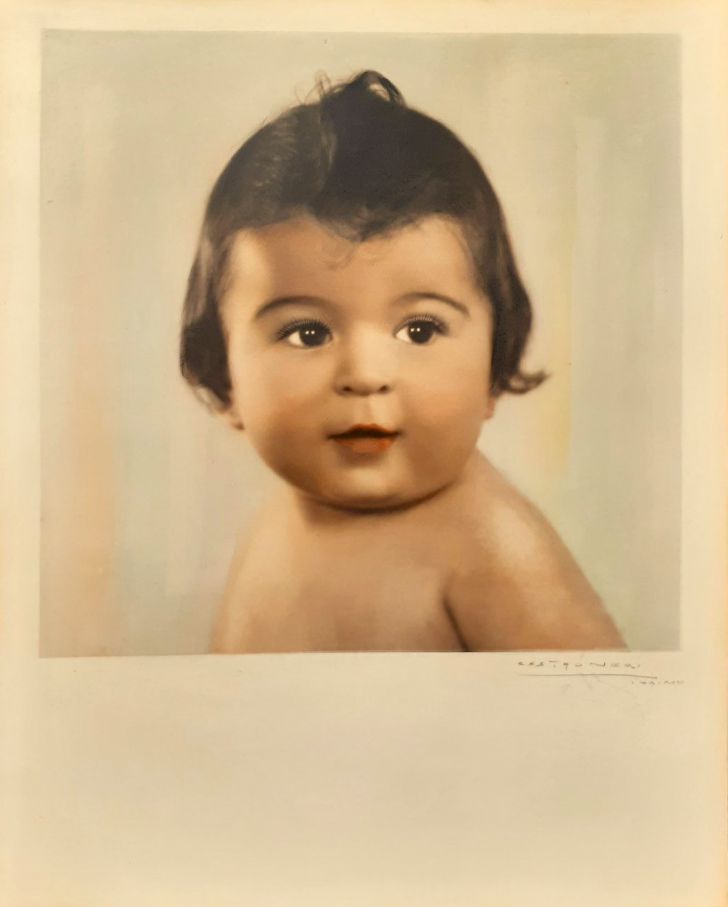 Ritratto di bimba fotografia ai sali d'argento colorata manualmente, primi …