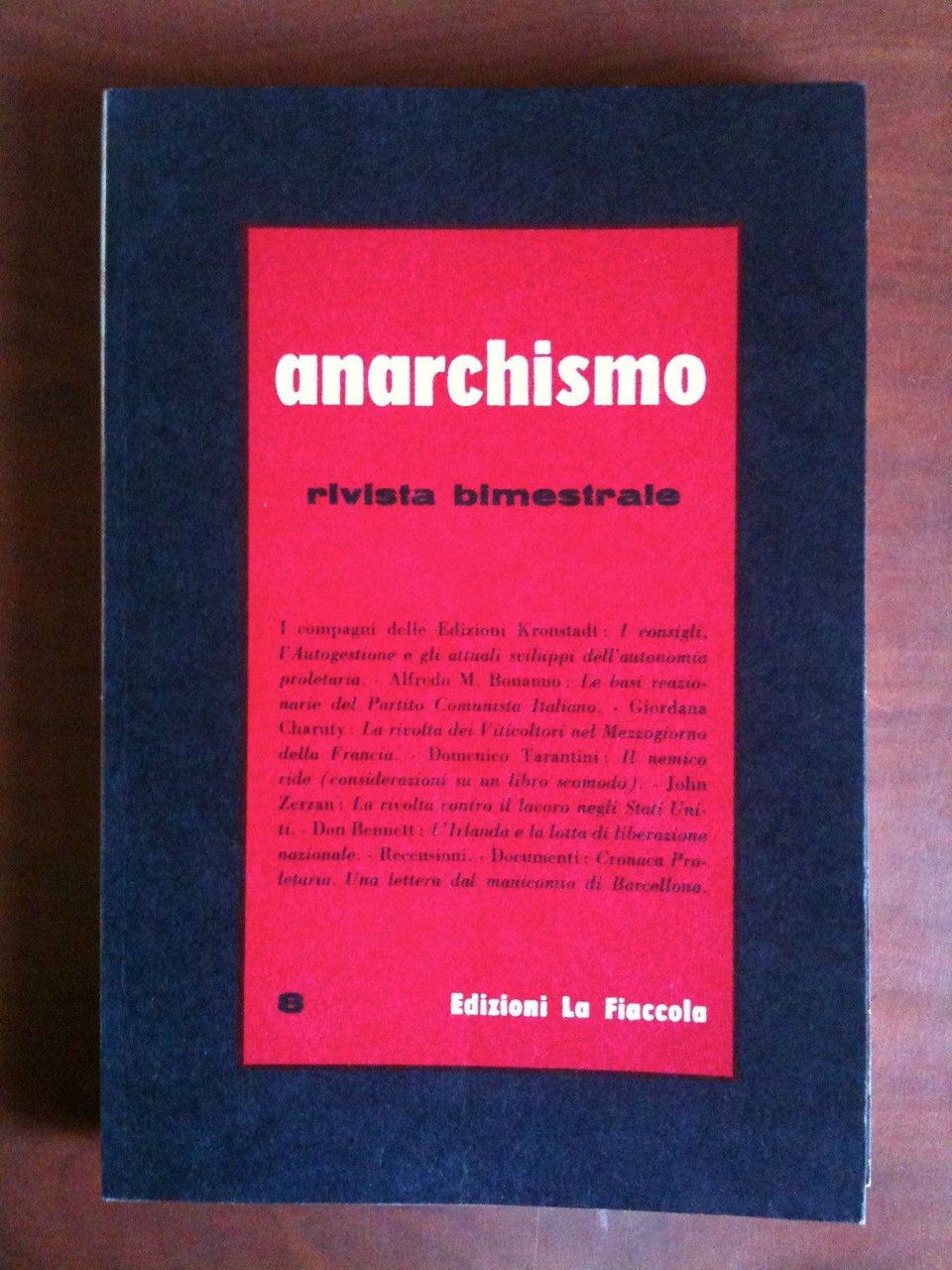 Rivista "Anarchismo" n^ 8 - 1976 Edizioni La Fiaccola | Immagine principale
