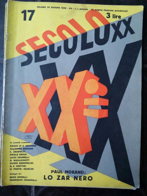 Rivista completa XX Secolo copertina Depero  n^ 17 - 20 giugno 1929
