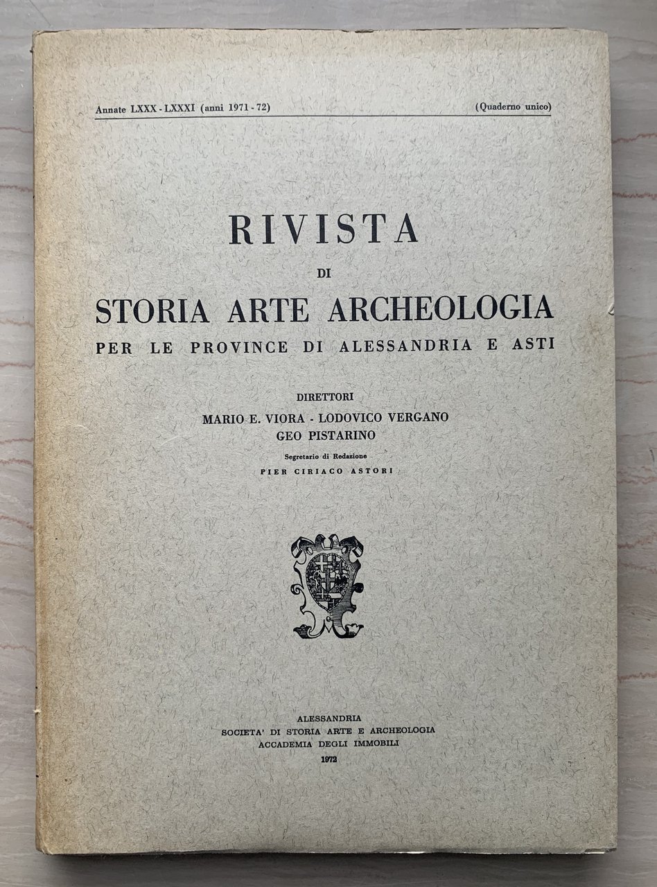 Rivista di Storia Arte Archeologia per le Provincie di Alessandria …