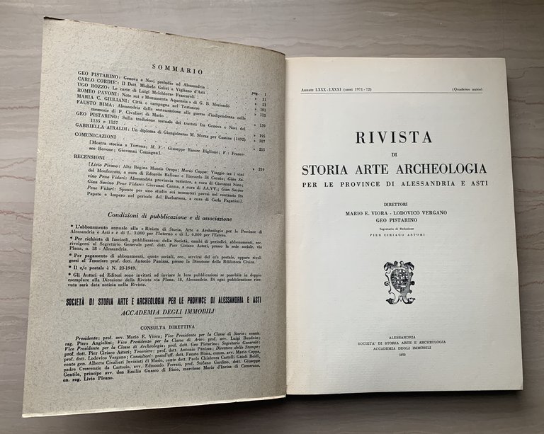 Rivista di Storia Arte Archeologia per le Provincie di Alessandria …