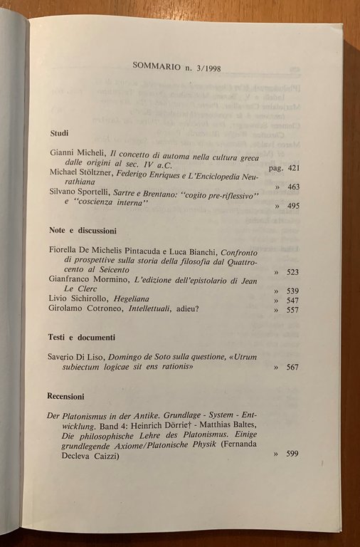 Rivista di Storia della Filosofia. Trimestrale fondato da Mario Dal …
