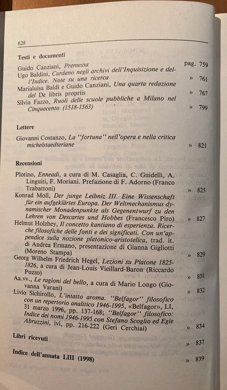 Rivista di Storia della Filosofia. Trimestrale fondato da Mario Dal …