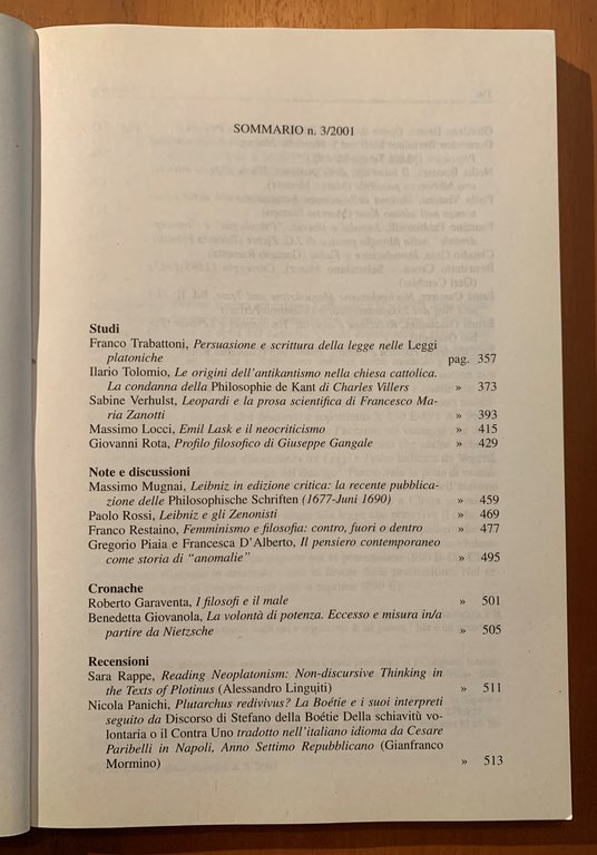 Rivista di Storia della Filosofia. Trimestrale fondato da Mario Dal …