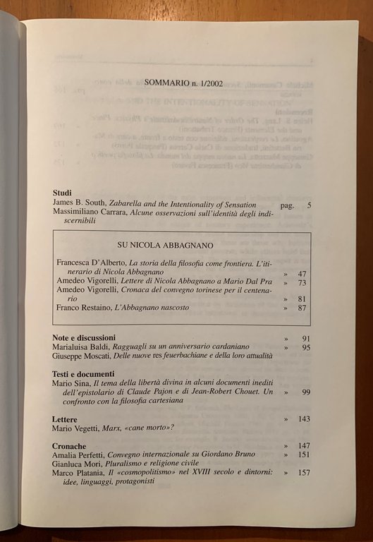 Rivista di Storia della Filosofia. Trimestrale fondato da Mario Dal …
