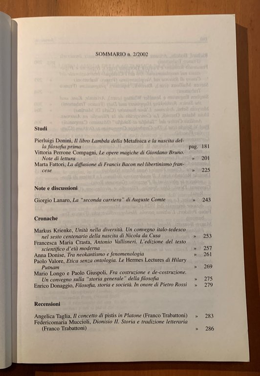 Rivista di Storia della Filosofia. Trimestrale fondato da Mario Dal …