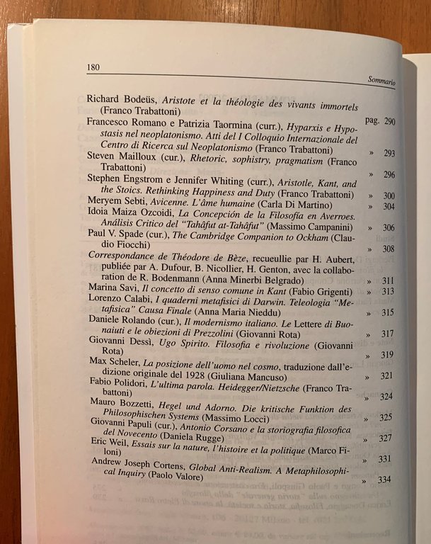Rivista di Storia della Filosofia. Trimestrale fondato da Mario Dal …