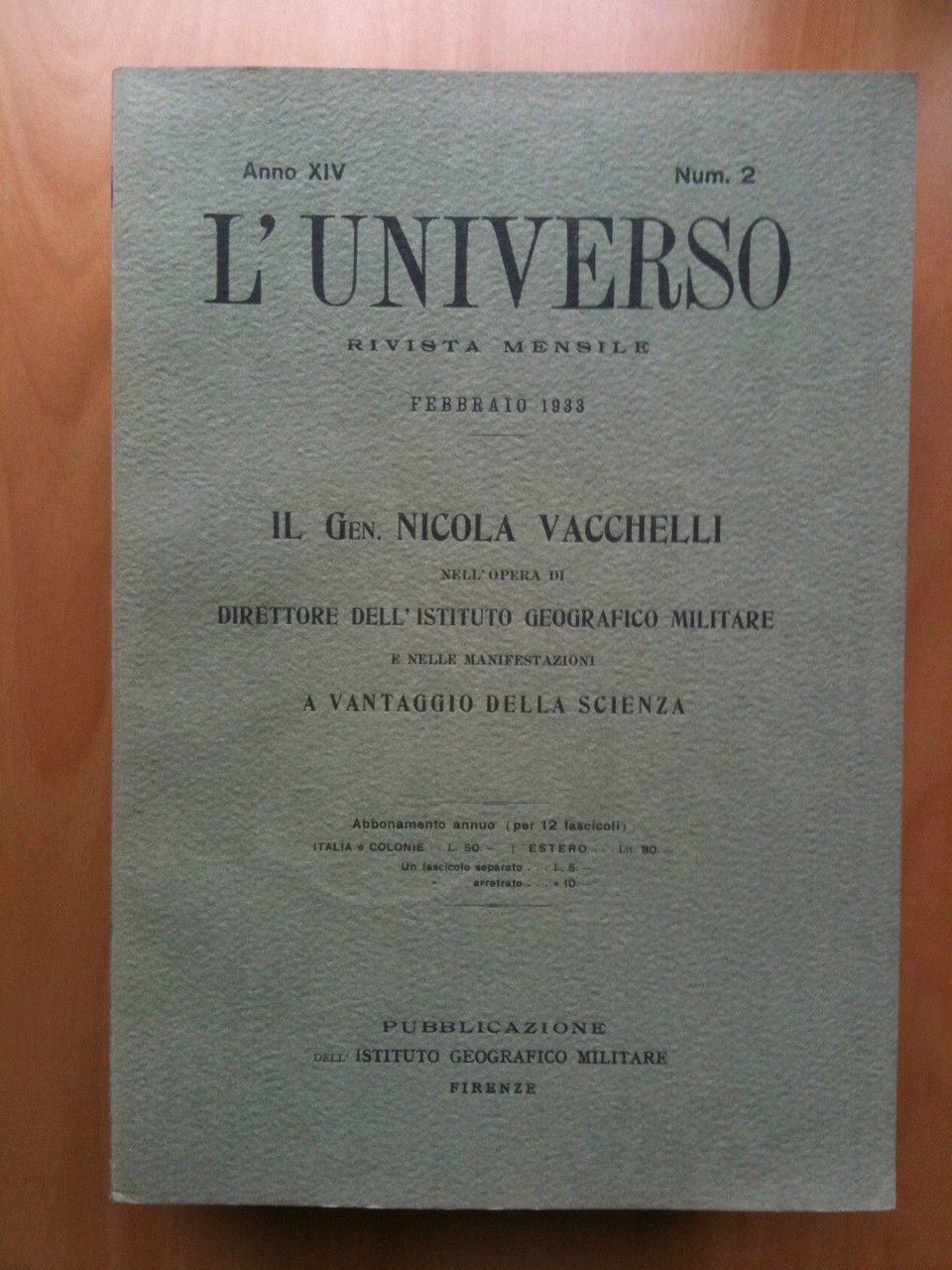 Rivista L'Universo Anno XIV - n^ 2 Febbraio 1933