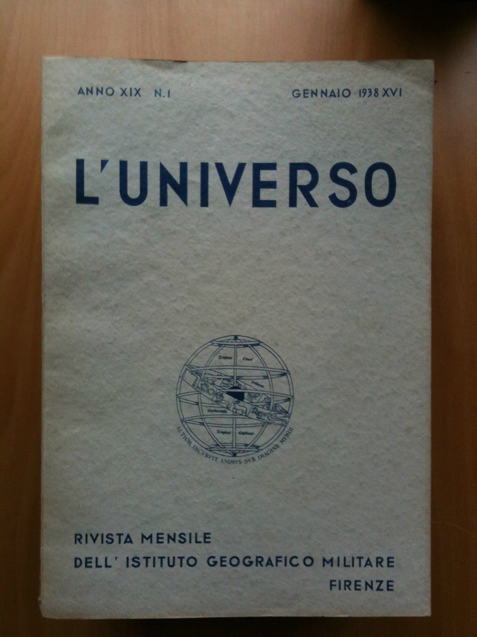 Rivista L'Universo Anno XIX - n^ 1 Gennaio 1938
