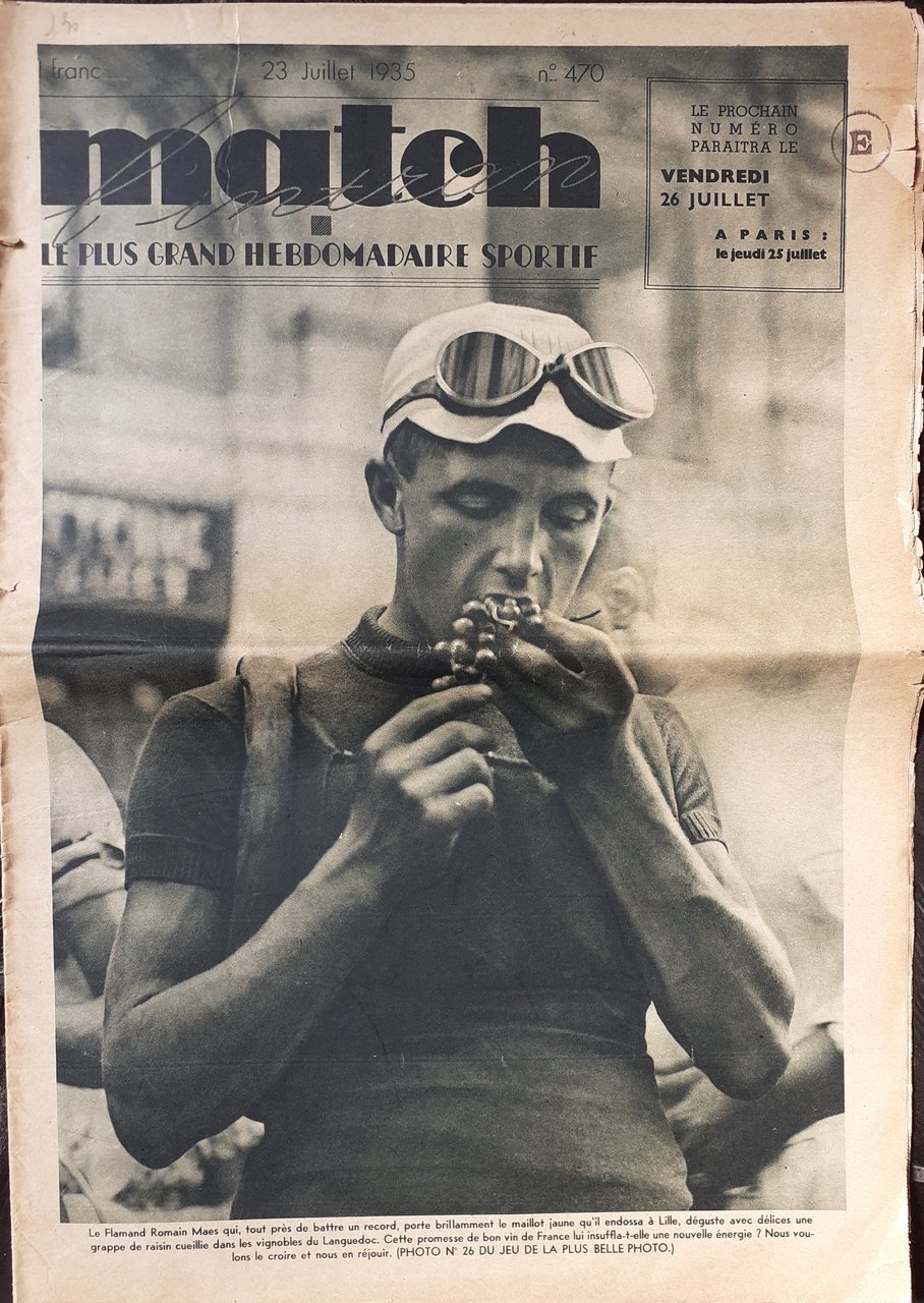 Rivista Match l'intran Tour de France Luglio 1935 Caduta e …