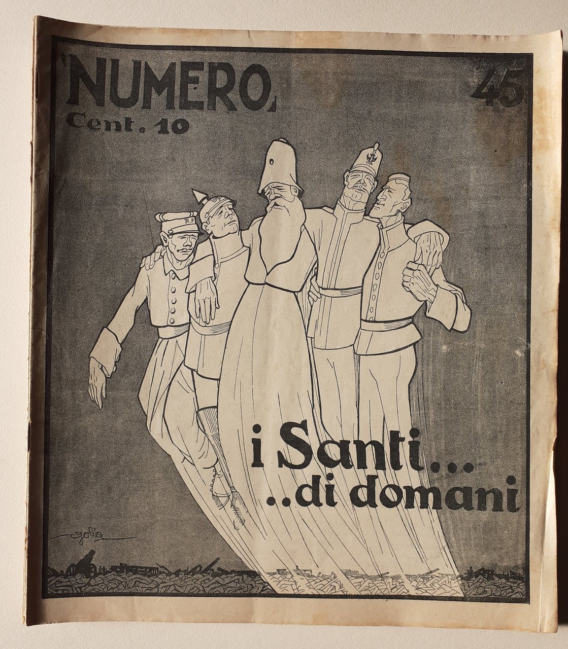 rivista Numero "45" copertina Golia novembre 1914