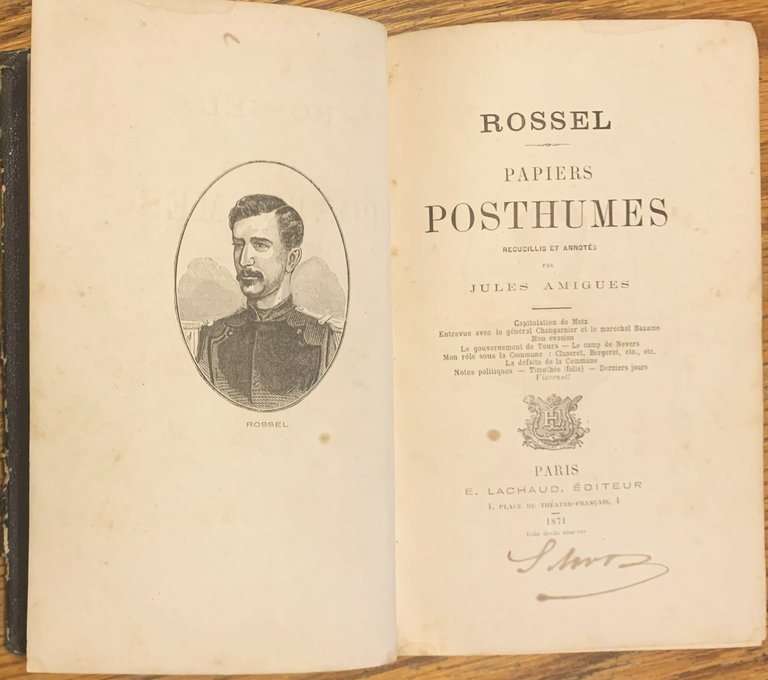 Rossel. Papiers posthumes recuillis et annotés par Jules Amigues | Immagine Gallery 2