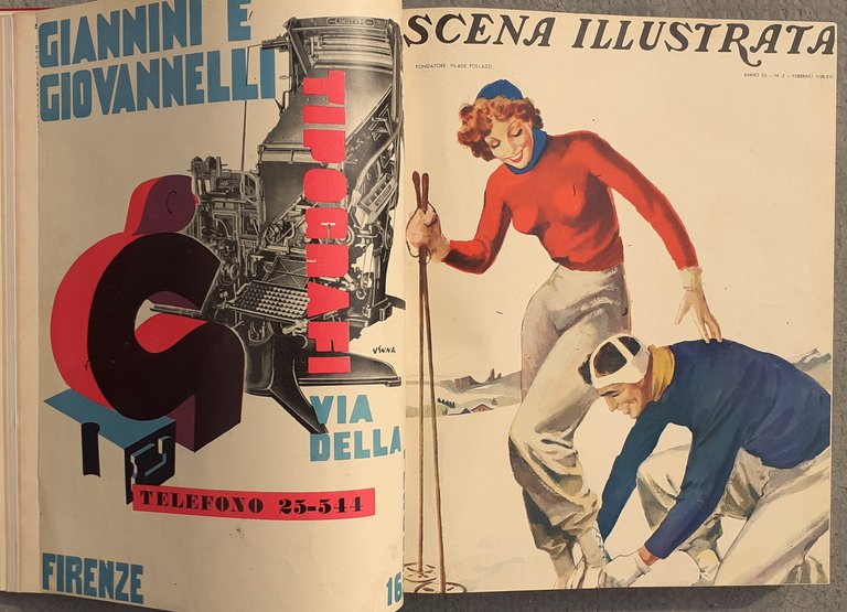 Scena illustrata annata completa rilegata 1938  Marinetti Arte Culinaria