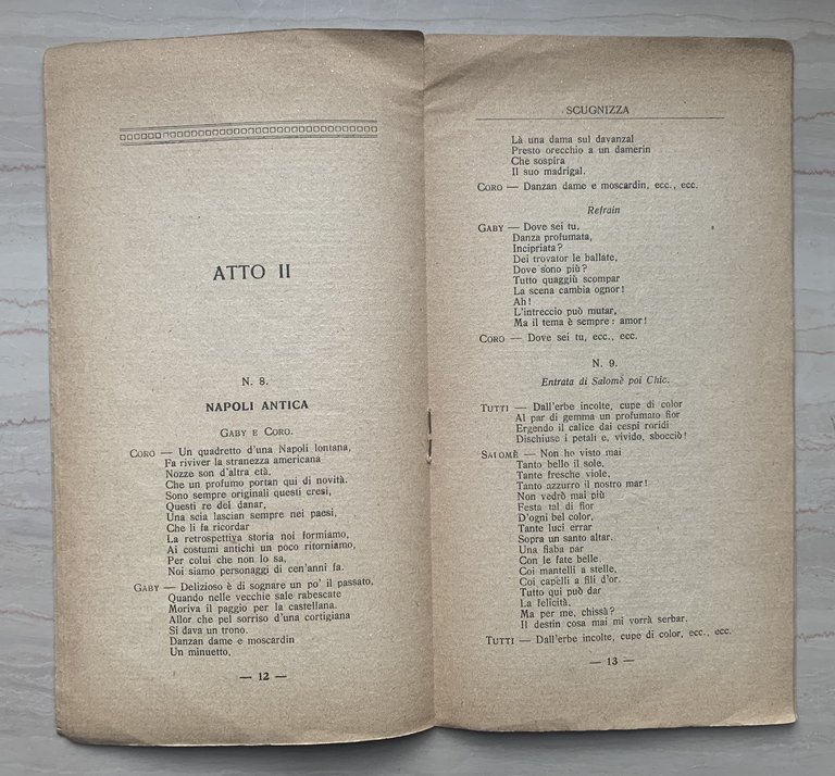 Scugnizza. Operetta in tre atti