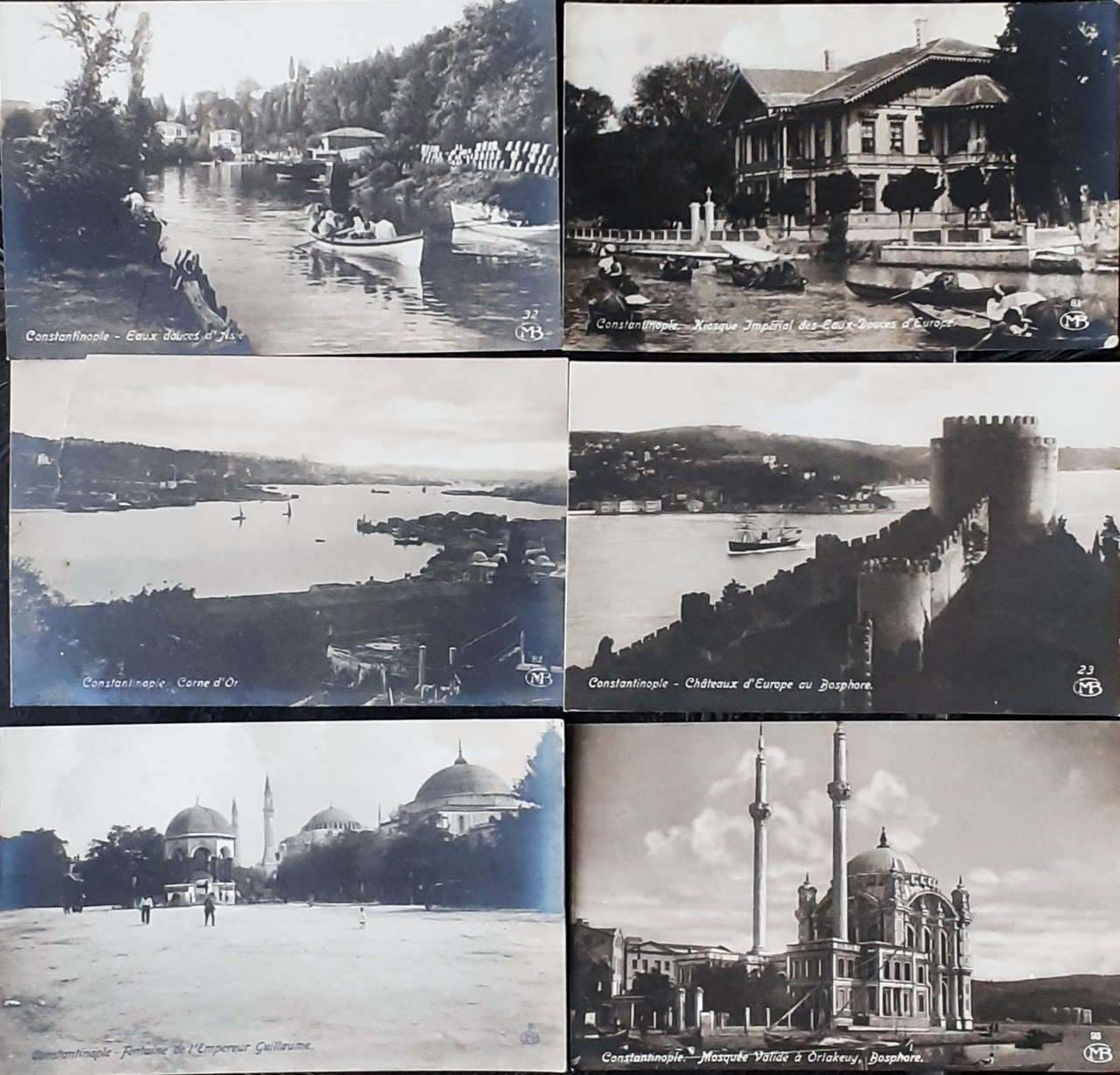 Sei cartoline di Costantinopoli inizi '900