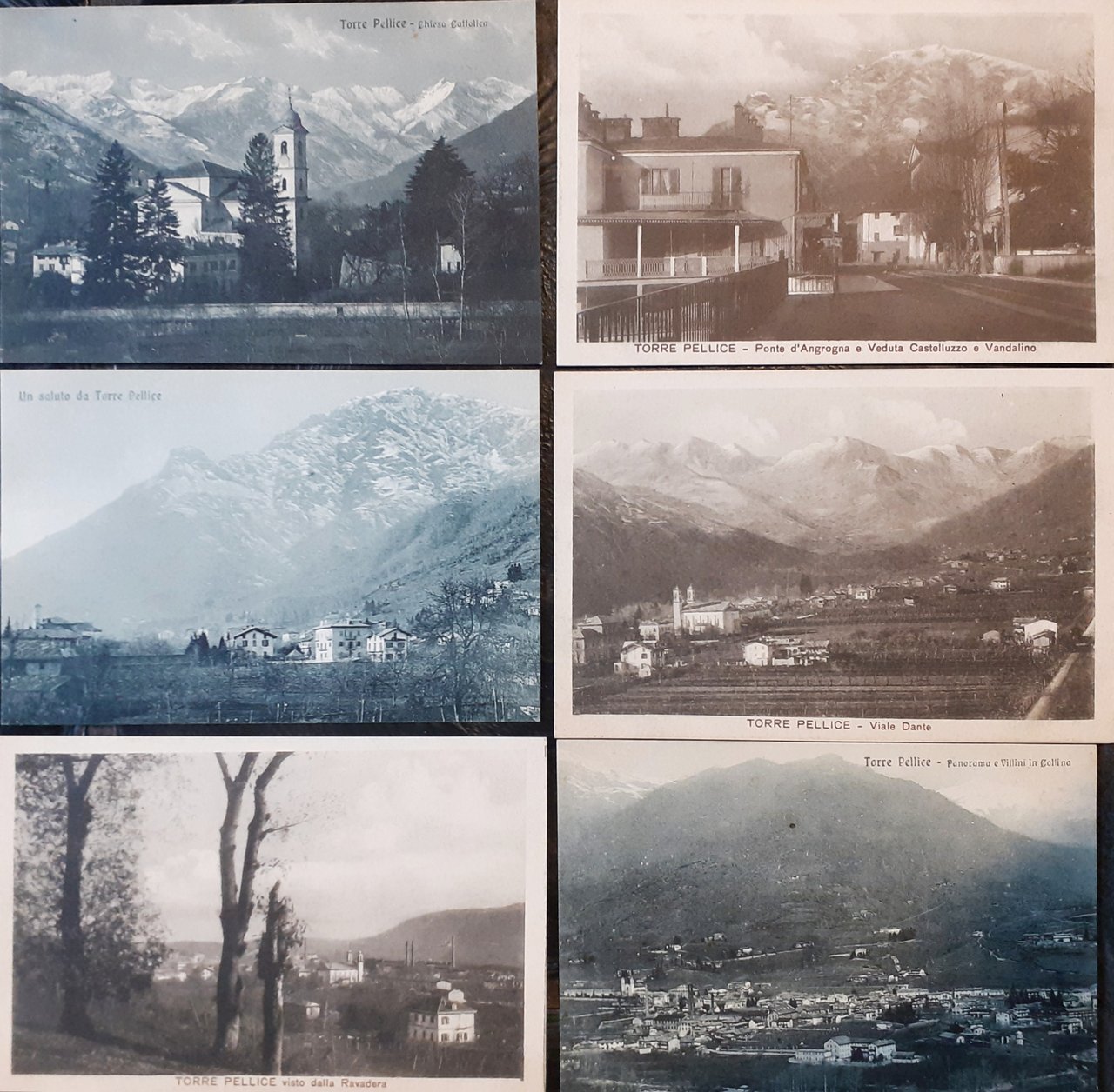 Sei Cartoline Torre Pellice anni '30