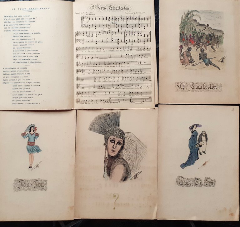 Sei spartiti disegnati e compilati a mano - anni '30