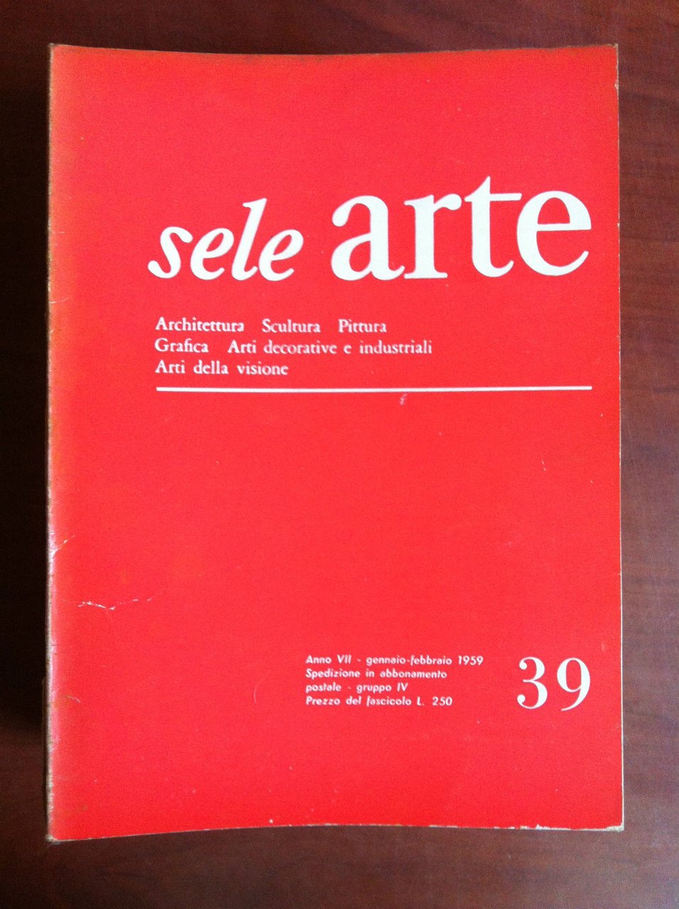sele ARTE Anno VII n^ 39 Gennaio/Febbraio 1959 - E18867