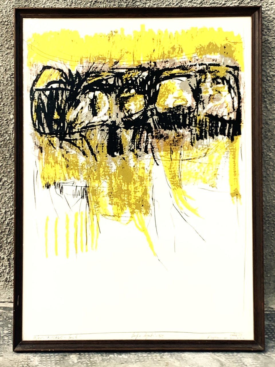 Serigrafia di Sergio Agosti -RICORDO i fossili- 1972