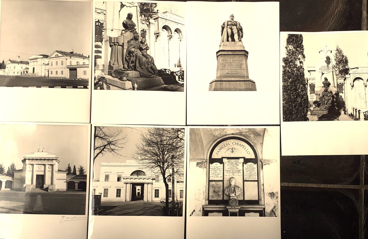 Sette fotografie Cimitero Monumentale di Torino anni '70