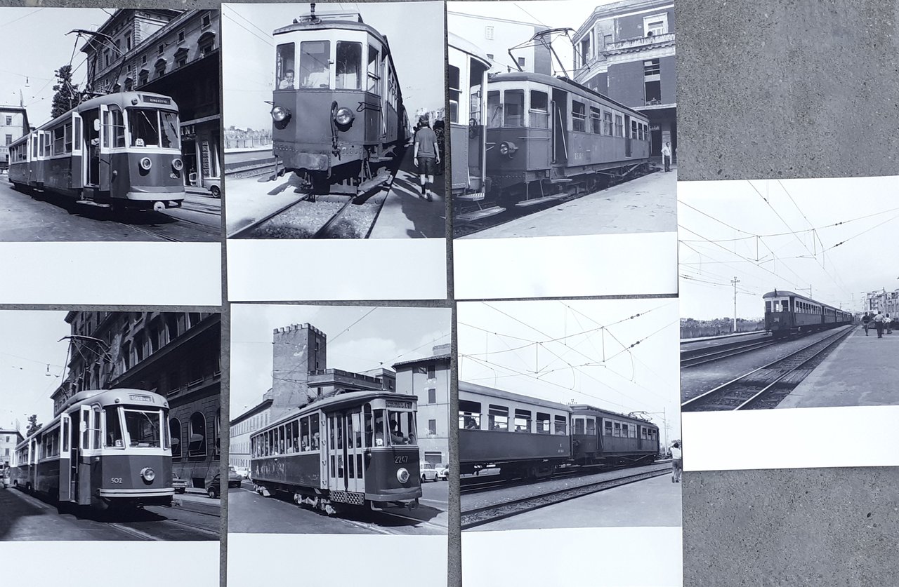Sette fotografie originali tranvie Romane anni '70