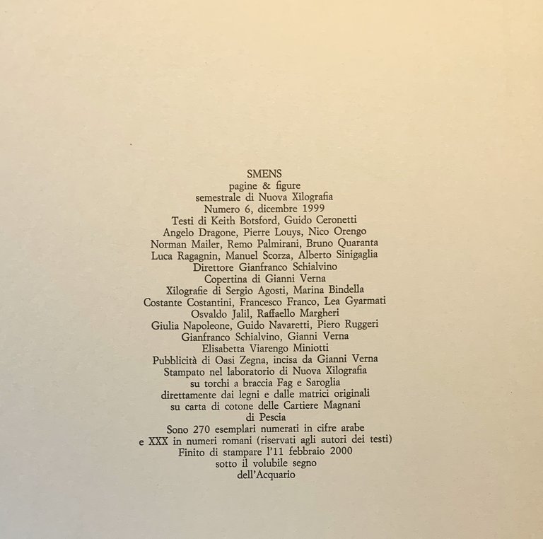 SMENS numero 6 PANEM ET CIRCENSIS Torino 1999