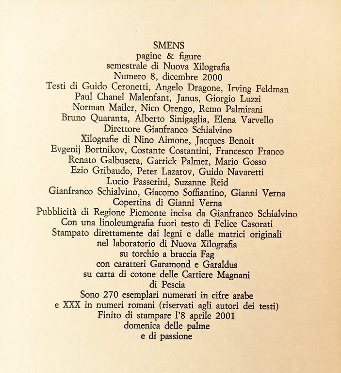 SMENS numero 8 "Volontà e destino" Torino 2000