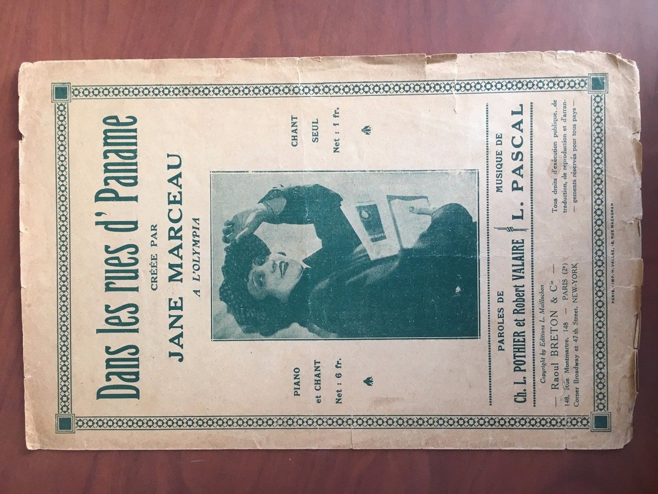 Spartito musicale Dans les rues d' Paname Jane Marceau anni … | Immagine principale