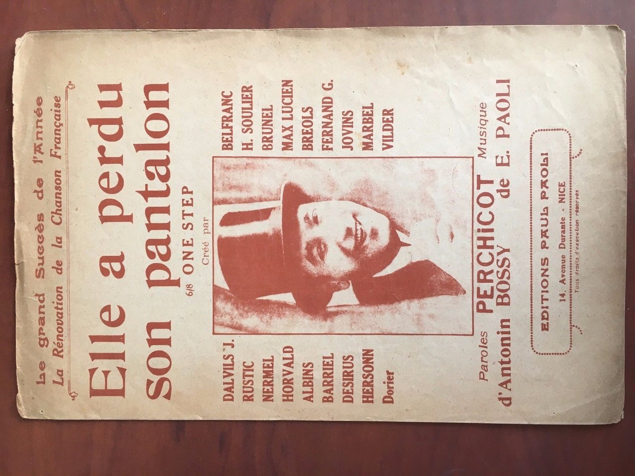 Spartito musicale Elle a perdu son pantalon anni '20 - …