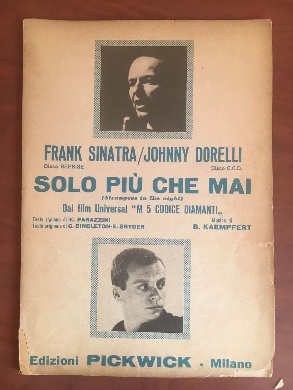 Spartito musicale Solo più che mai Frank Sinatra Johnny Dorelli …