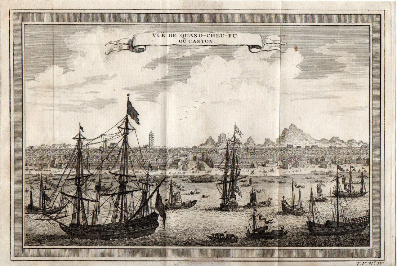 stampa antica Canton cartografo J.N. Bellin 1748