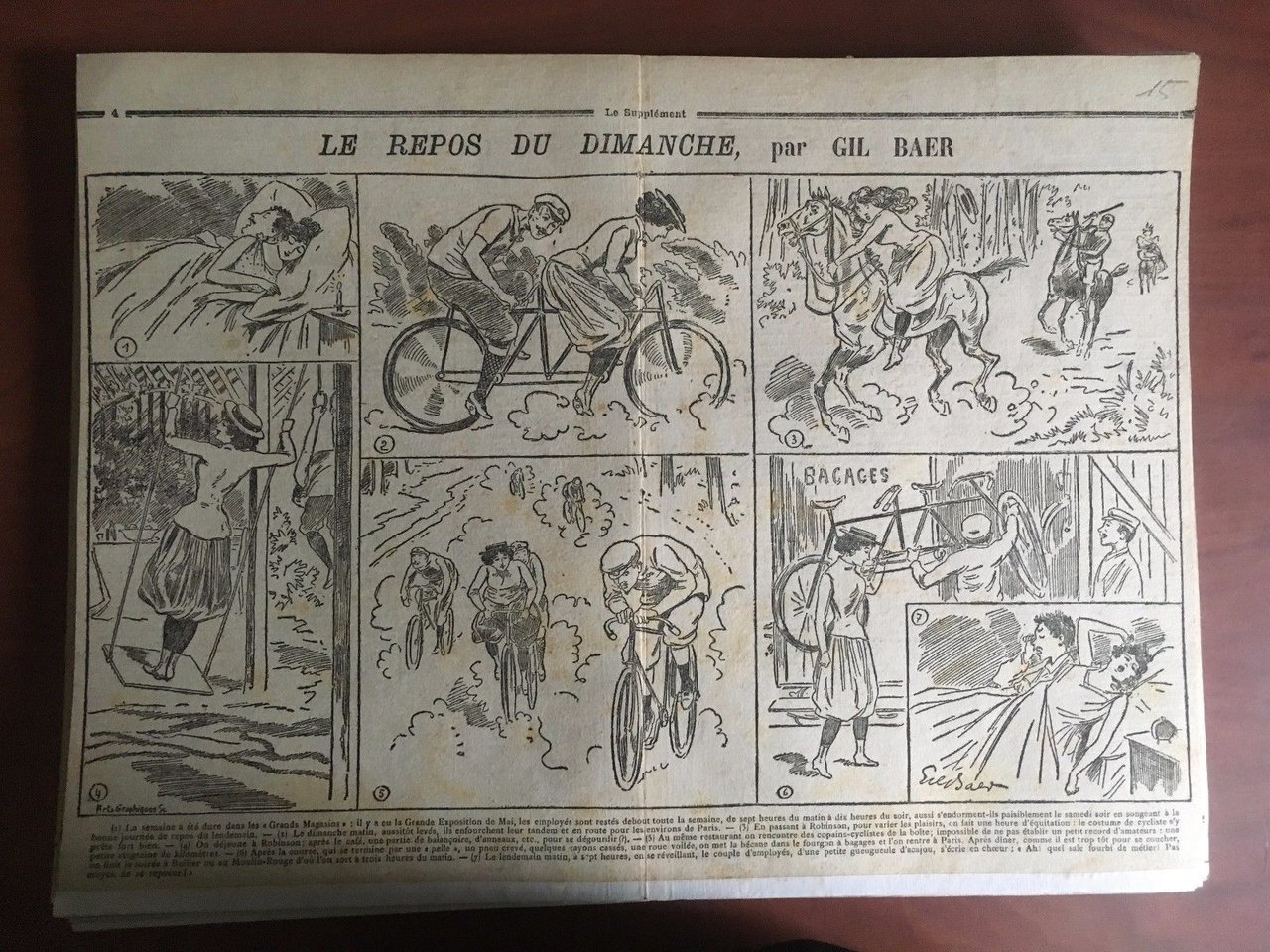 Stampa originale fine '800 da Le Supplément Gil Baer - …