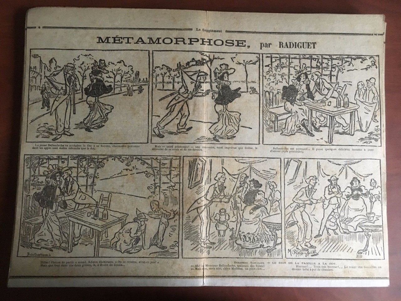 Stampa originale fine '800 da Le Supplément Radiguet - E22454