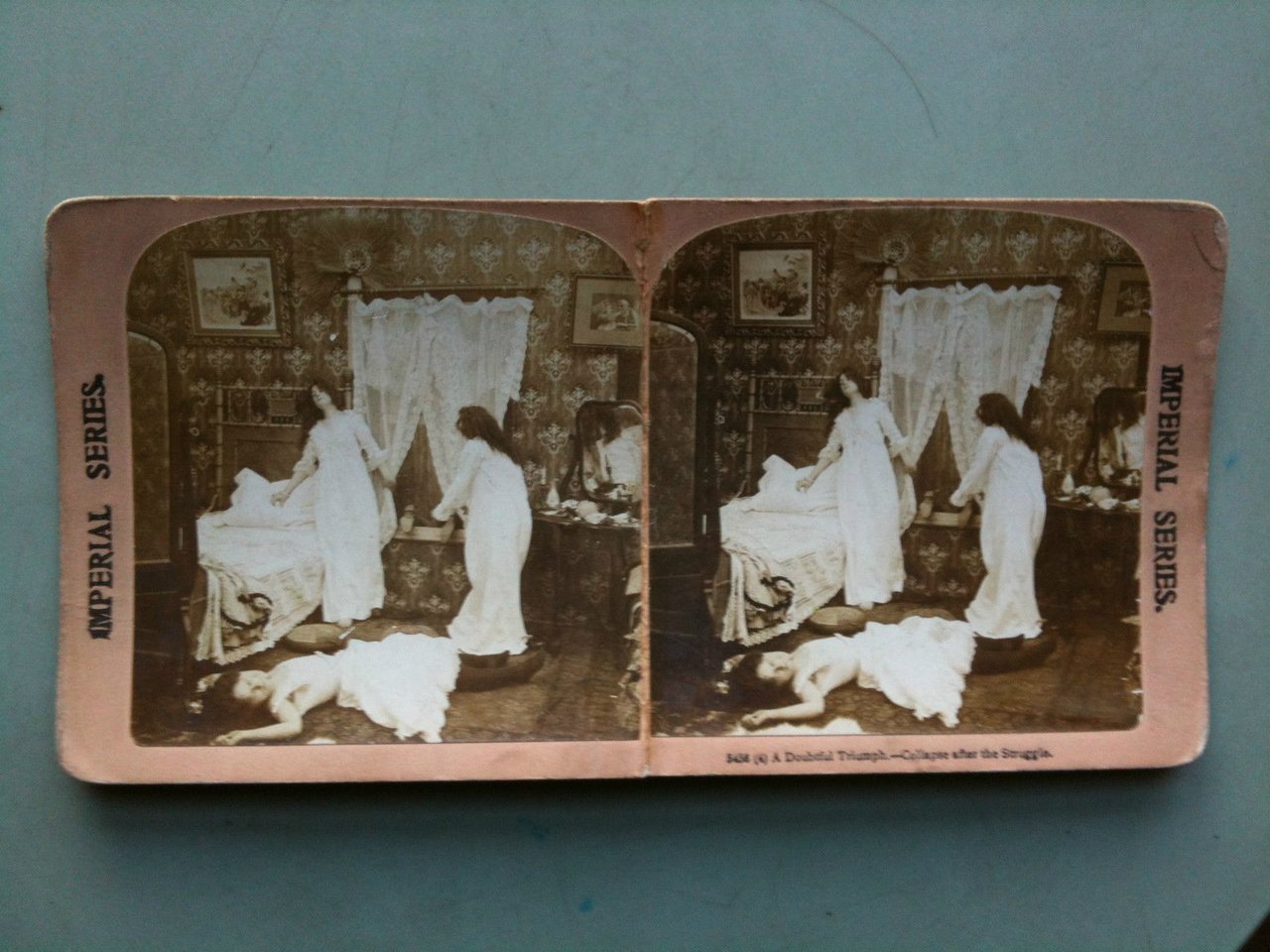 Stereofotografia/Stereograph n^ 5456 "Doubthful Triumph" Imperial inizi '900