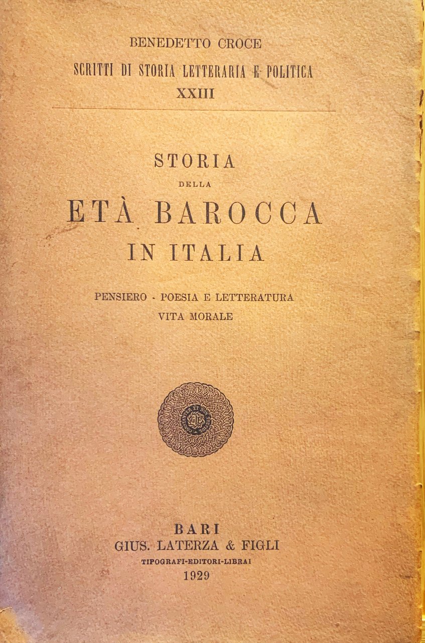 Storia della Età barocca in Italia. Pensiero - Poesia e … | Immagine principale