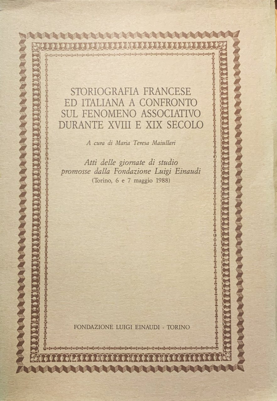 Storiografia francese e italiana a confronto sul fenomeno associativo durante … | Immagine principale