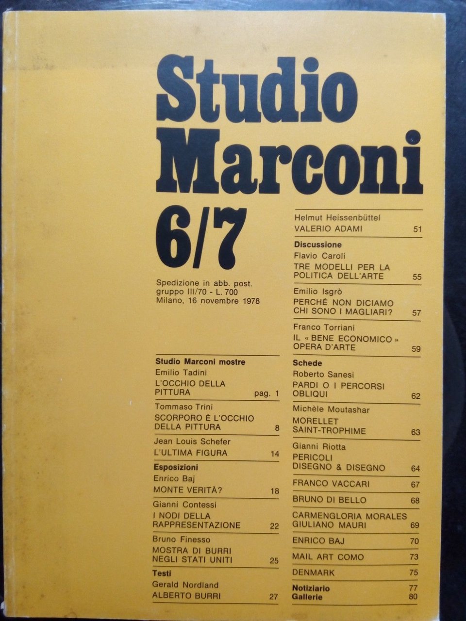 Studio Marconi 6/7 novembre 1978 | Immagine principale