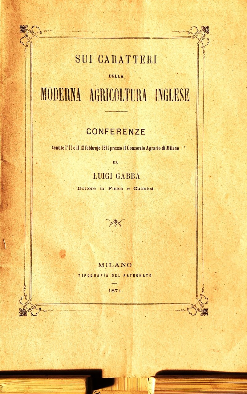 Sui caratteri della moderna agricoltura inglese. Conferenze tenute l'11 e … | Immagine principale