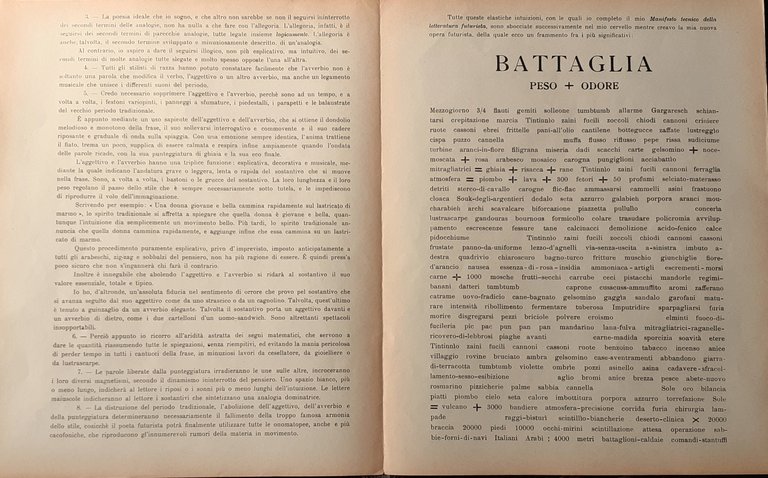 Supplemento al Manifesto tecnico della Letteratura futurista 1912