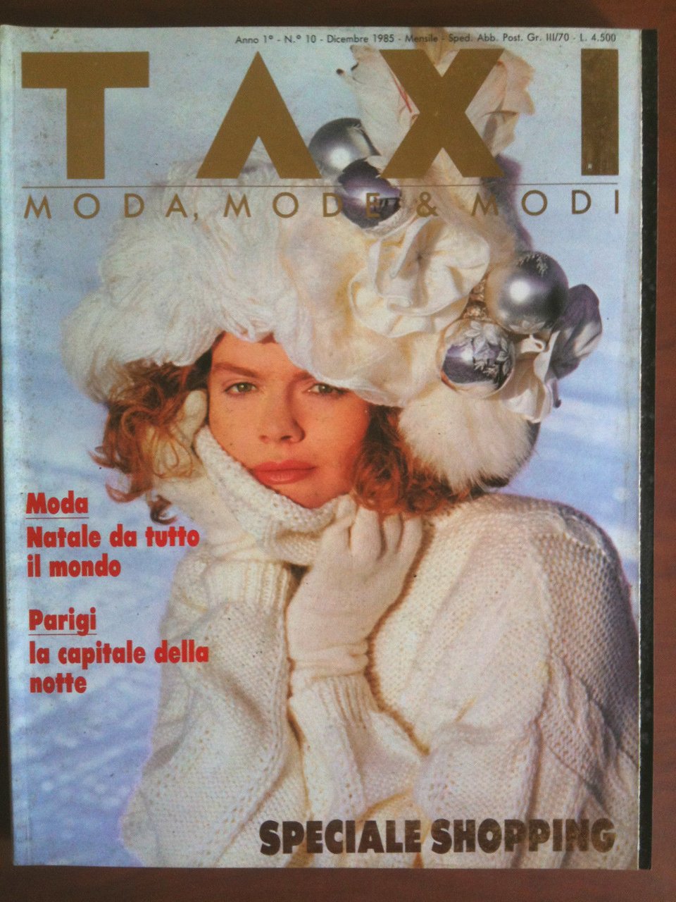 Taxi n^ 10 Anno 1 Dicembre 1985 Cover retro Armani …