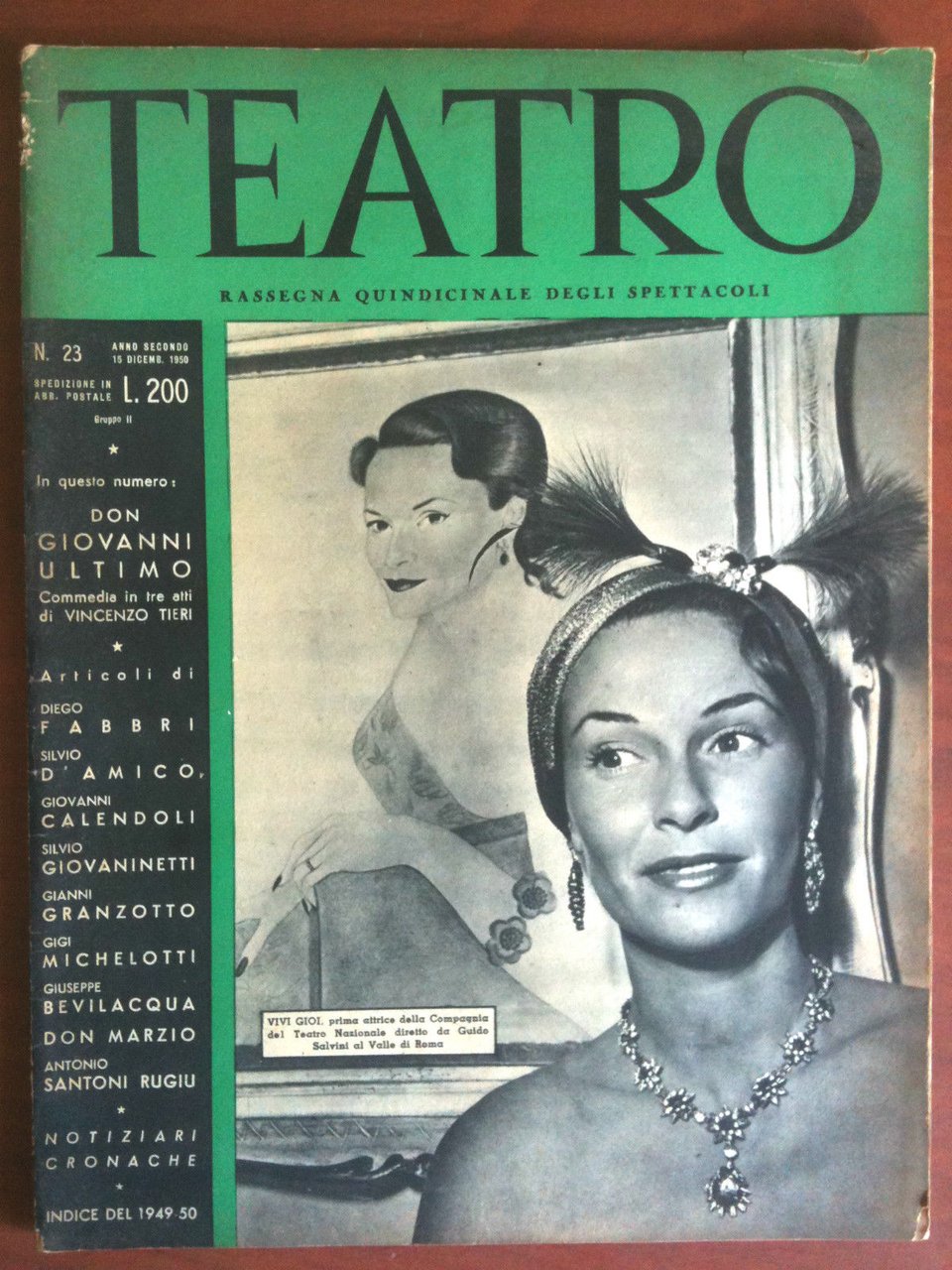 Teatro n^ 23 Anno II - 15 Dicembre 1950 - …