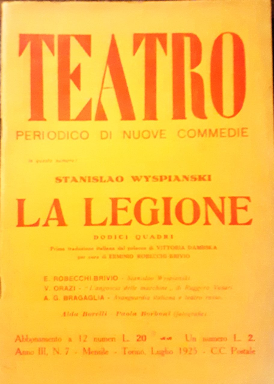 Teatro periodico di nuove commedie Anno III n^ 7 luglio …