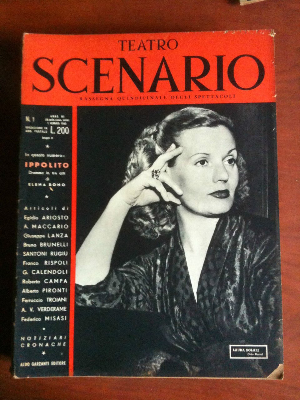 Teatro SCENARIO n^ 1 Anno IV - Gennaio 1952
