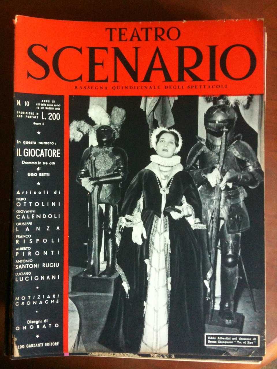 Teatro Scenario n^ 10 Anno XV Maggio 1951 Cover Edda … | Immagine principale