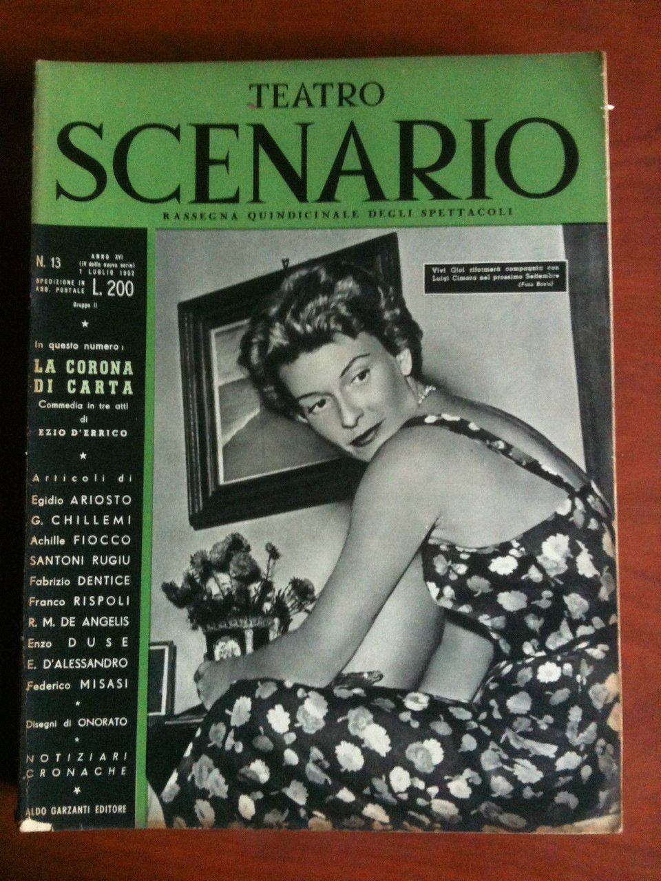 Teatro SCENARIO n^ 13 Anno IV - Luglio 1952